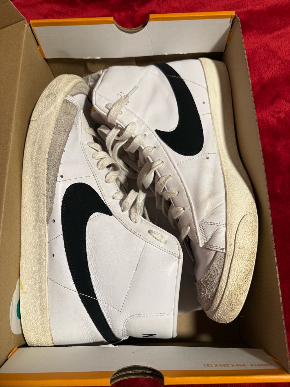 Men's Nike High-Top Leather Sneakers in White and Black